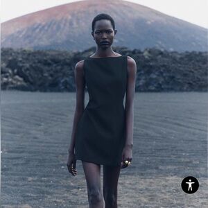 Zara Boat black neck mini pencil dress XS NWOT